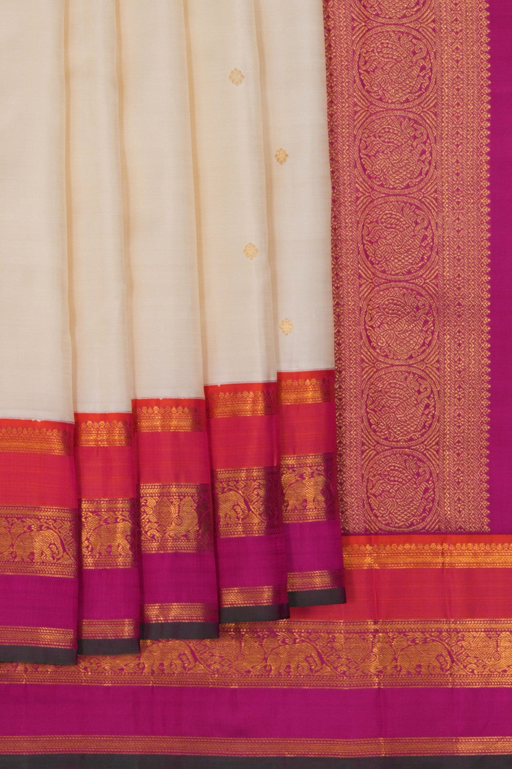 Image of Arani Silk Off-White Saree